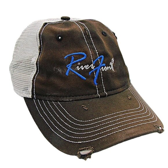 Sportsman River Front Unisex Brown Mesh Baseball Hat Cap Fishing Adjustable Size - Picture 1 of 12